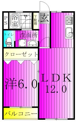 オノックスヒル 203号室 間取り