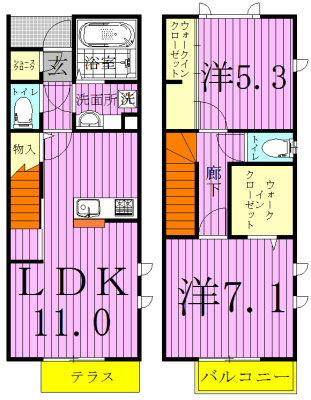 アプローチ 105号室 間取り