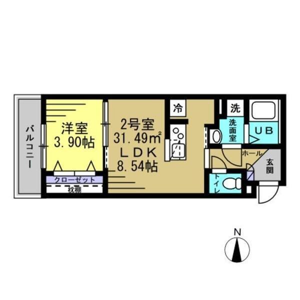 AJ南流山North　Ⅳ 102号室 間取り