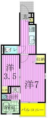 ソレアード南流山 １０３号室 間取り