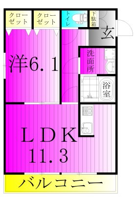 FREAHEIM 406号室 間取り