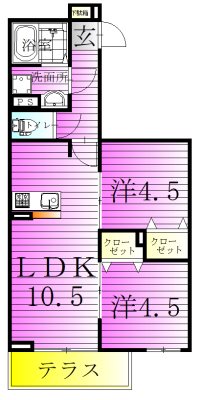 セレスティア南花畑Ⅲ 間取り図