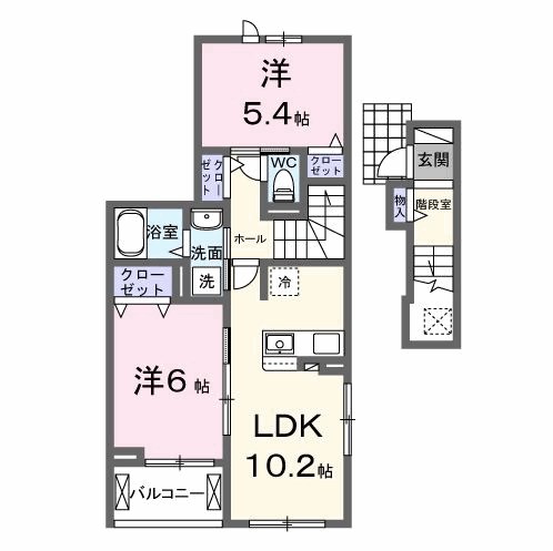 仮）六高台5丁目アパートⅠ 201号室 間取り