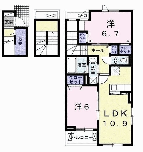 仮）六高台5丁目アパートⅠ 302号室 間取り