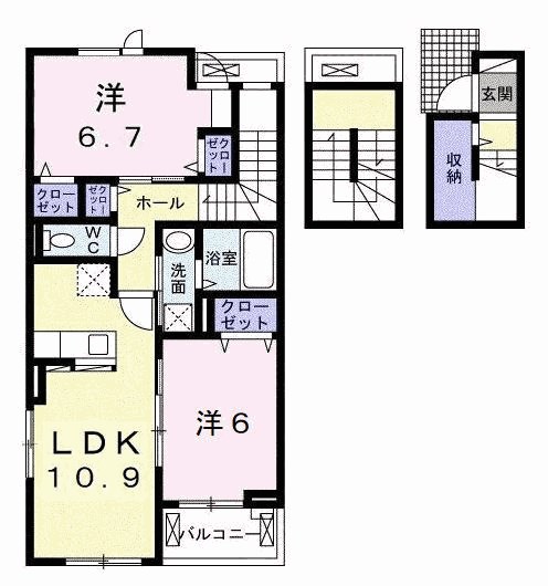 仮）六高台5丁目アパートⅠ 303号室 間取り