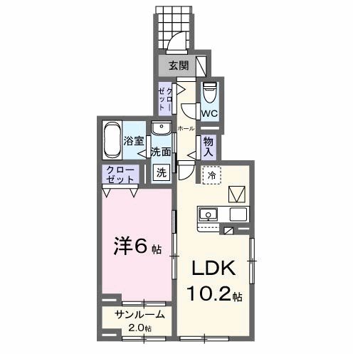 仮）六高台５丁目アパートⅡ 101号室 間取り