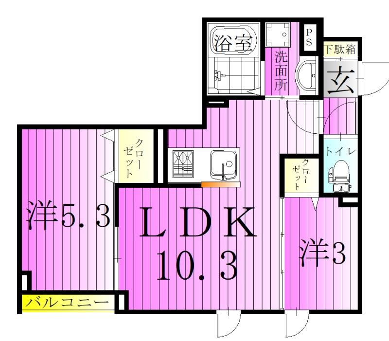 セレスティア南花畑Ⅲ 間取り図