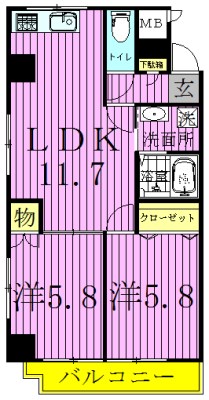 第一スカイハイツ足立 間取り図