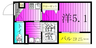 GRADUS柏Ⅱ 101号室 間取り