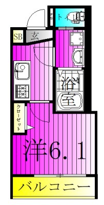 GRADUS柏Ⅱ 102号室 間取り