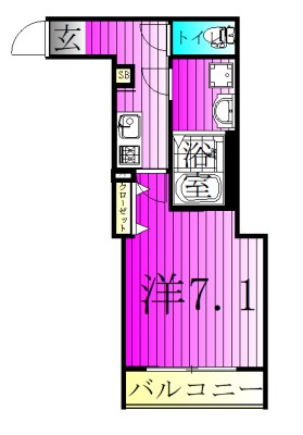 GRADUS柏Ⅱ 103号室 間取り