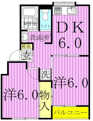 ラフィーヌ北小金 201号室 間取り