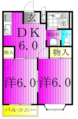 サンビレッジＣ 202号室 間取り