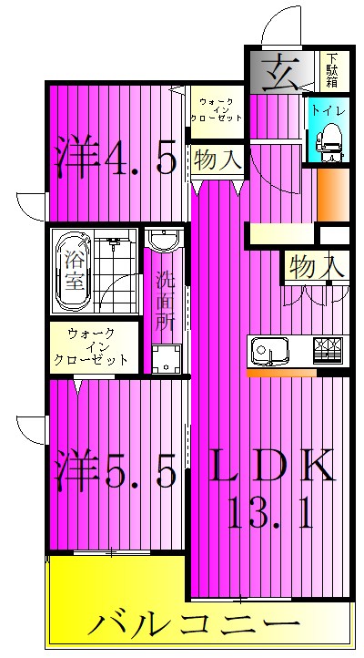クレスト 101号室 間取り
