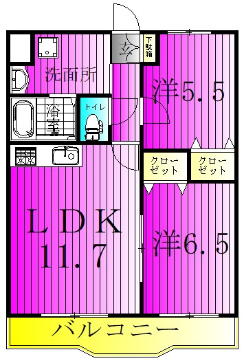 クレストガーデン南柏 206号室 間取り