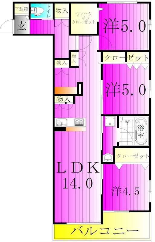 クレスト 105号室 間取り