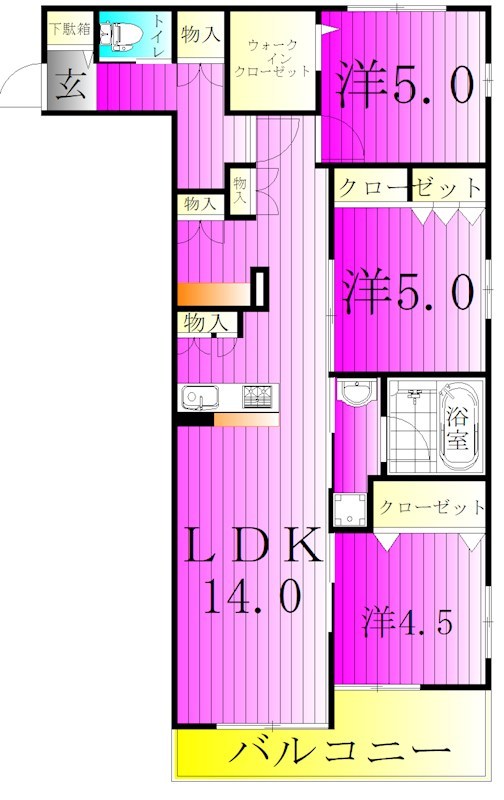 クレスト 205号室 間取り