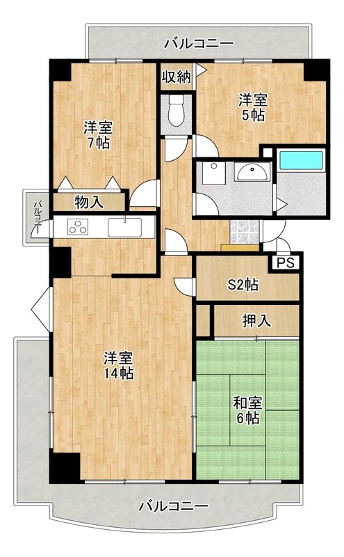 ロイヤルグリーン松戸 401号室 間取り