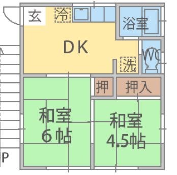 第二エンゼルコーポ  102号室 間取り