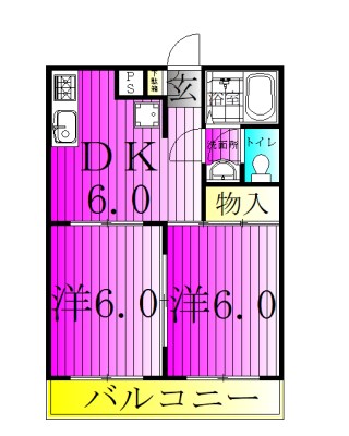 サンハイツ梅郷 209号室 間取り