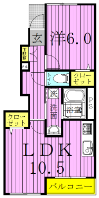 シャンテ・フルール 103号室 間取り