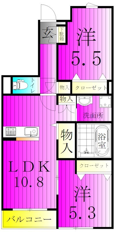 メゾンクレール日暮South 103号室 間取り