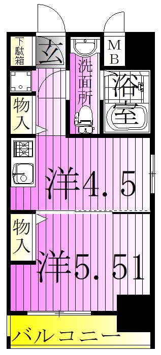ペアパレス六町2号館  間取り図