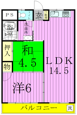 内田マンション 201号室 間取り