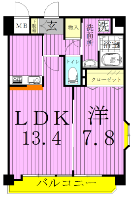プライム柏 202号室 間取り