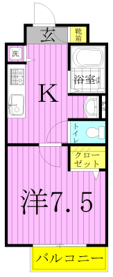 ソレアード新柏 205号室 間取り