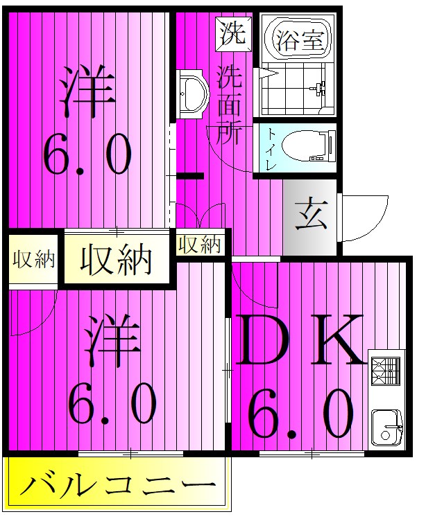 メゾン日暮 203号室 間取り