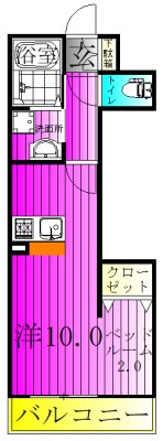 ラ・プリエ 206号室 間取り