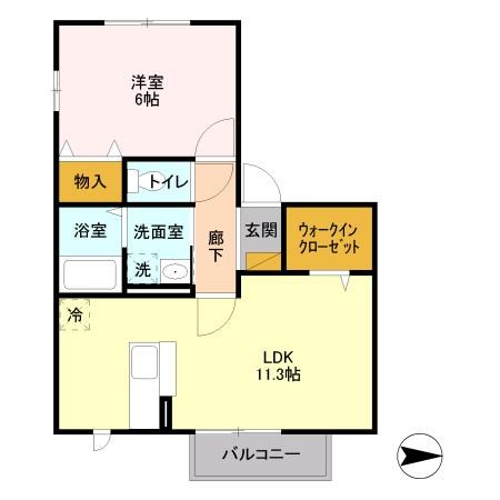 グリーンコーポ吉岡Ｂ棟 203号室 間取り