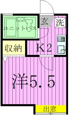 サンハイム鎌ケ谷B 101号室 間取り