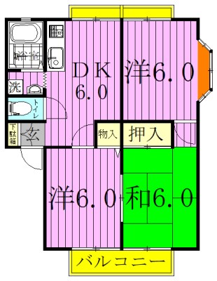 ジュネス松戸 101号室 間取り