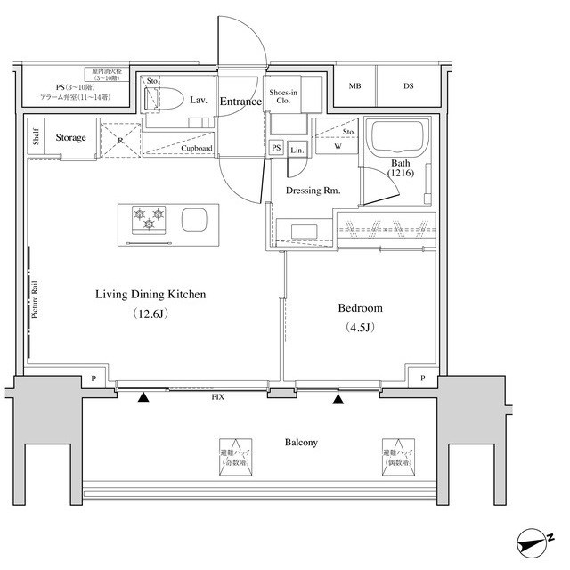 ザ・パークハビオ北千住 間取り図