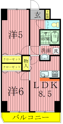 サンタバレー 306号室 間取り