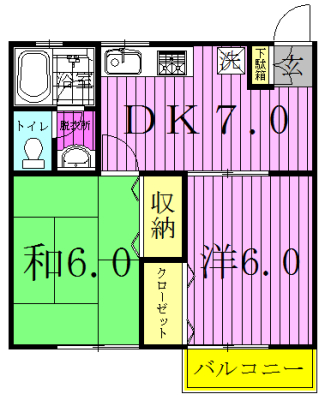 コーポラス 7-202号室 間取り