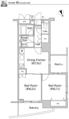 プライムアーバン町屋サウスコート 間取り図
