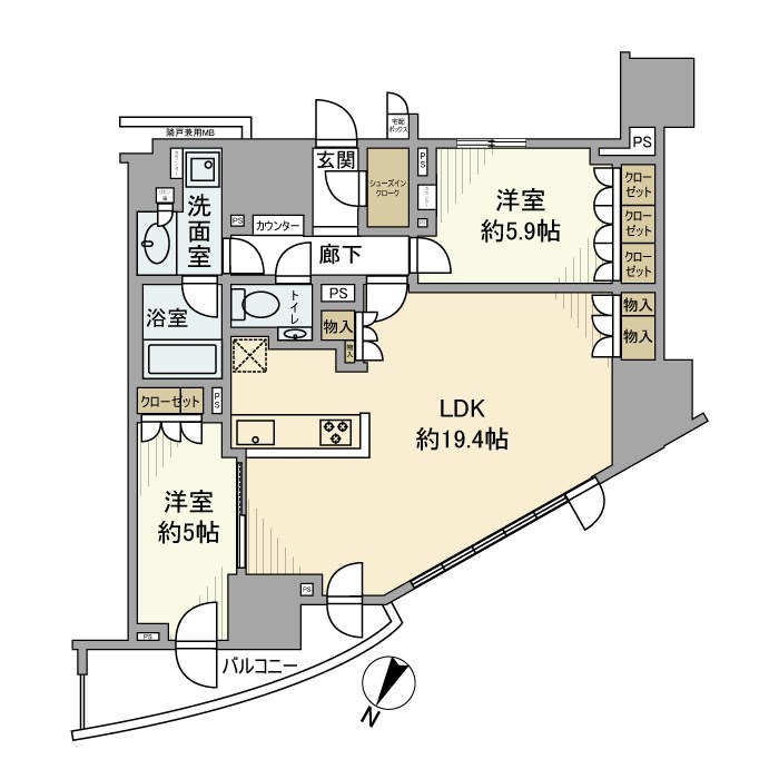 プラウド町屋 間取り図