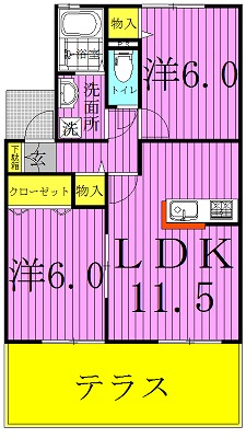 ロワジール 103号室 間取り
