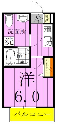 ベルメント平賀 104号室 間取り