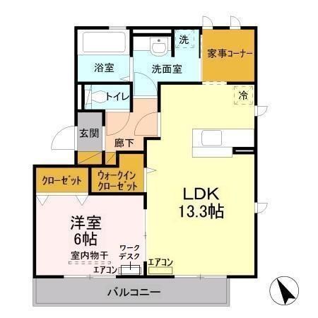 クレーストＳ 301号室 間取り