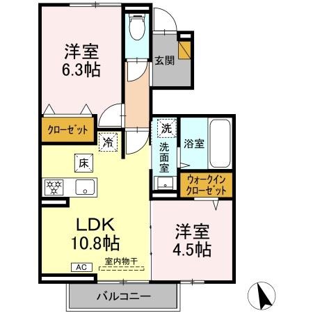 オルメル 105号室 間取り