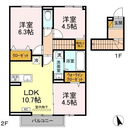 オルメル 203号室 間取り
