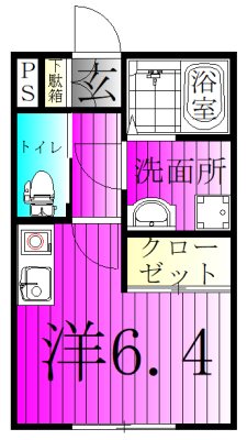 クライム3 102号室 間取り