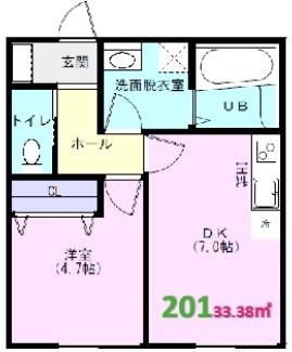 クライム3 201号室 間取り