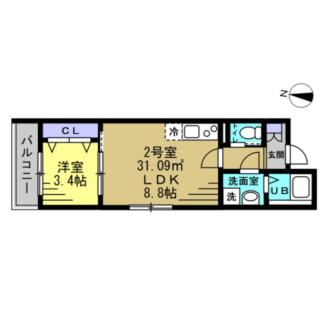 ウィル北小金 102号室 間取り