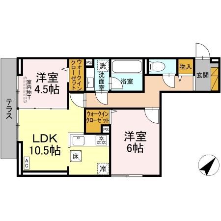ハイクレスト 103号室 間取り