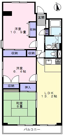 新松戸西パークハウスC棟 808号室 間取り